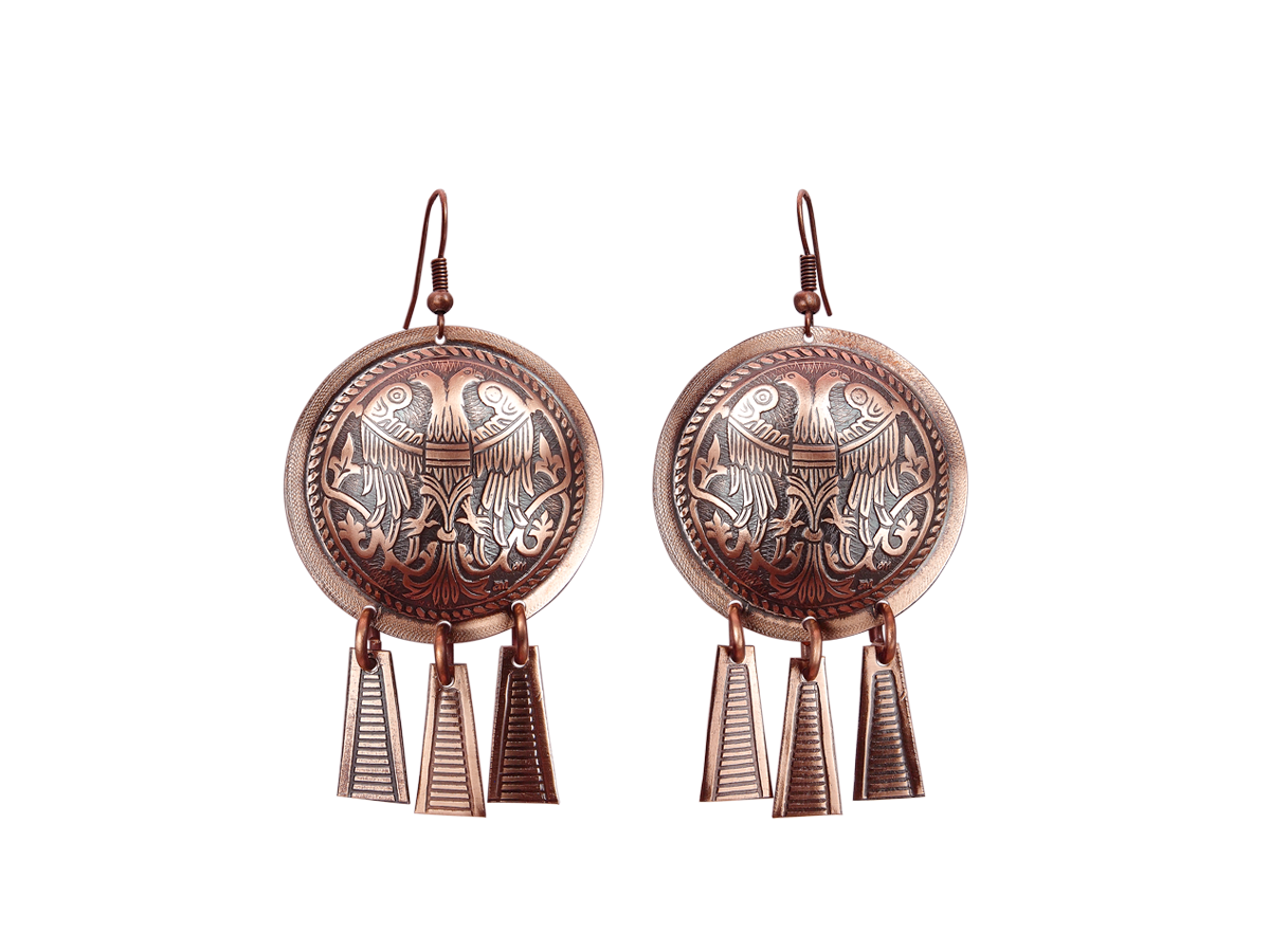 Noisy earrings "Two-headed birds"