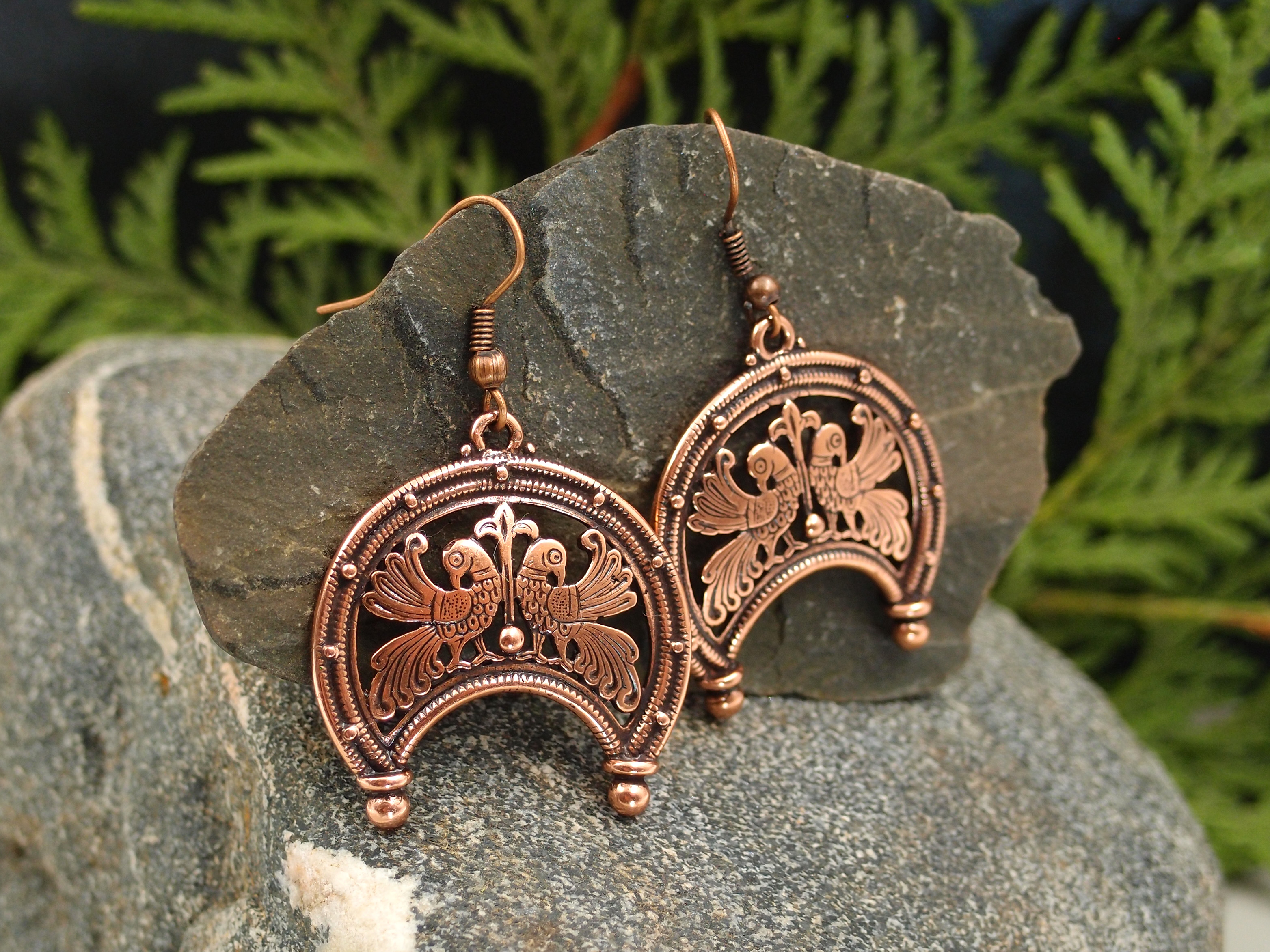 Earrings-moon "Firebird"