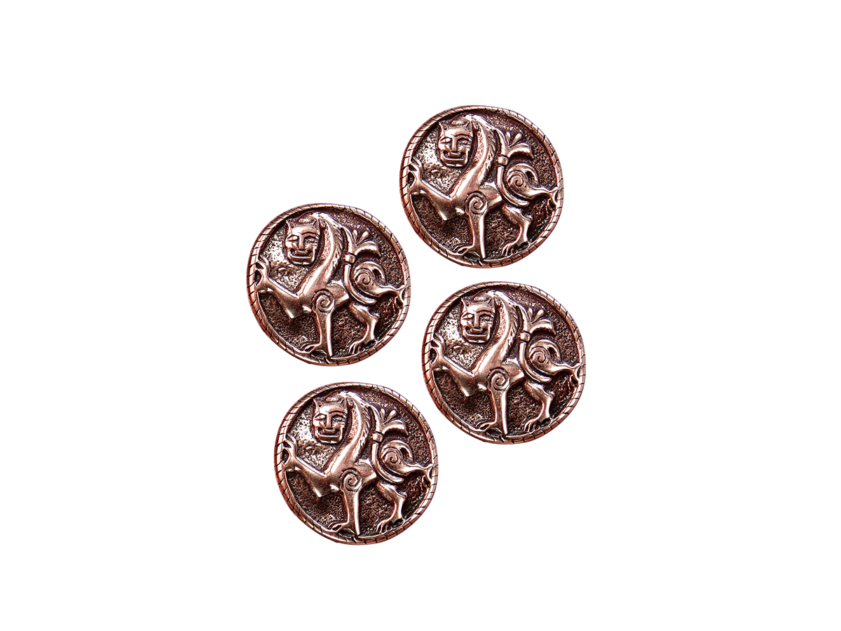 Set of buttons "Novgorod lion". 4 things.
