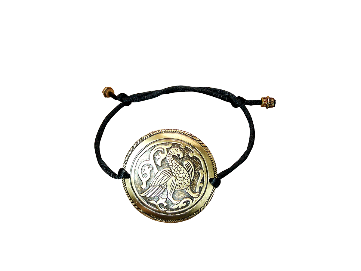Bracelet-lace "Suzdal bird". Embossing