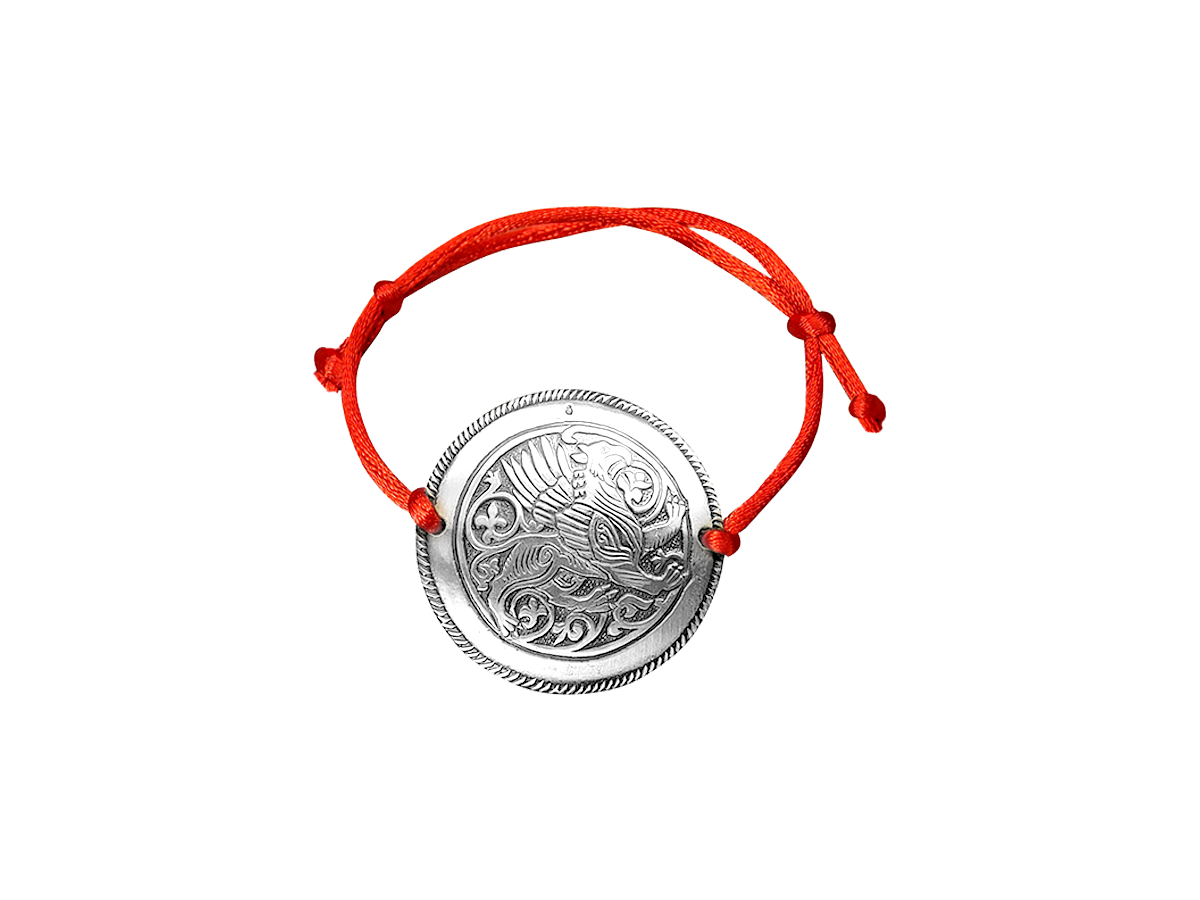 Bracelet-lace "Suzdal griffin". Embossing