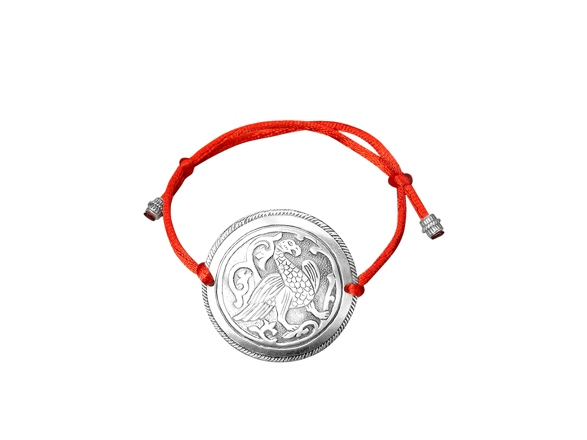 Bracelet-lace "Suzdal bird". Embossing