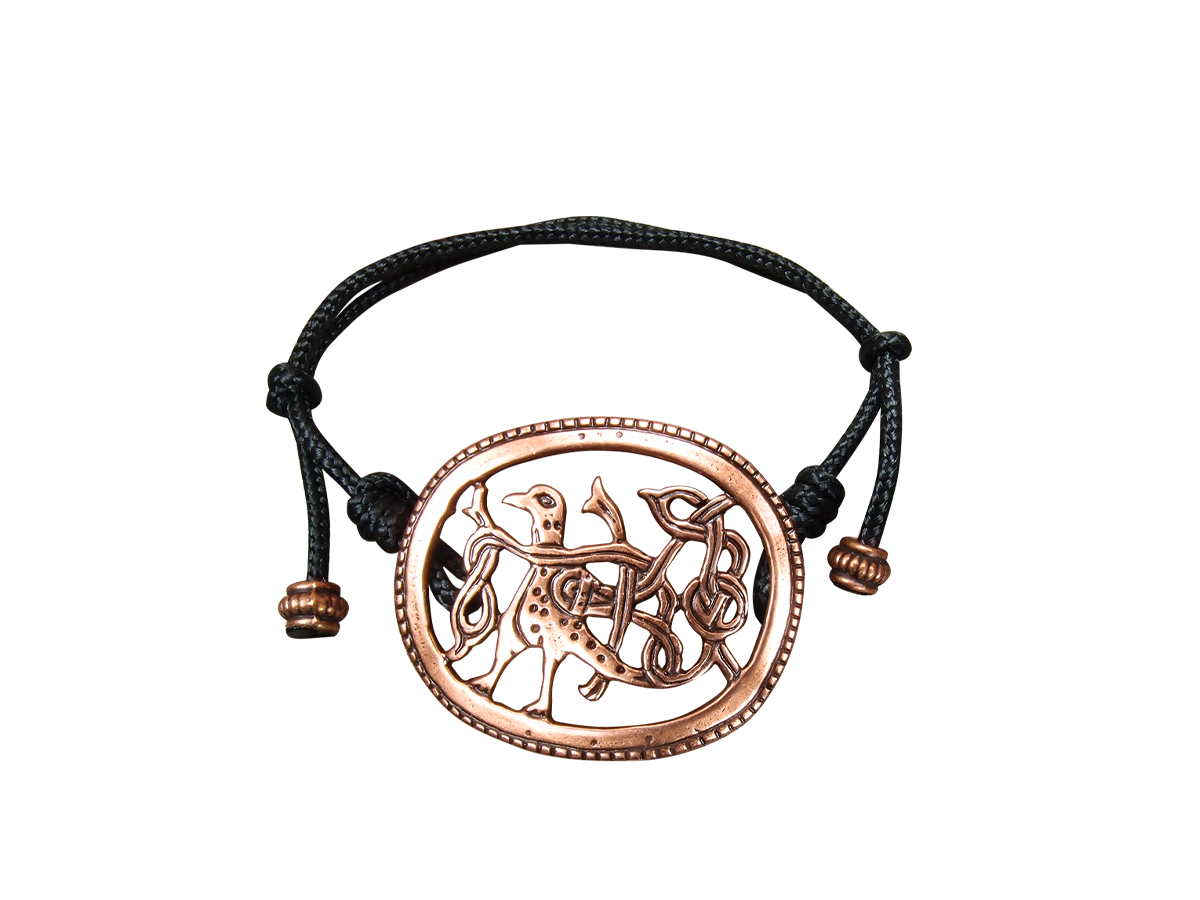 Cord bracelet "Bird with intertwined tail"