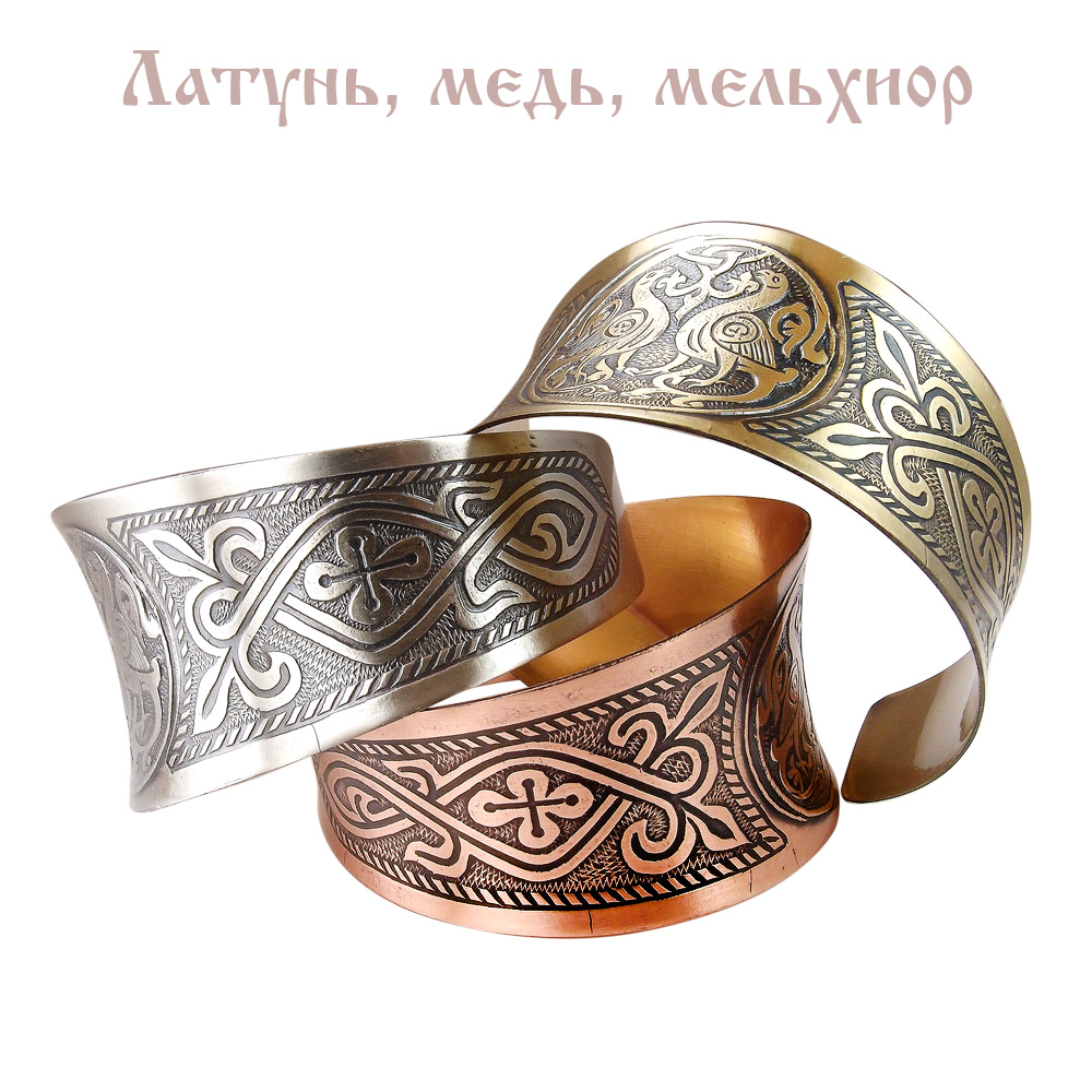 Concave bracelet "Suzdal pigeons"