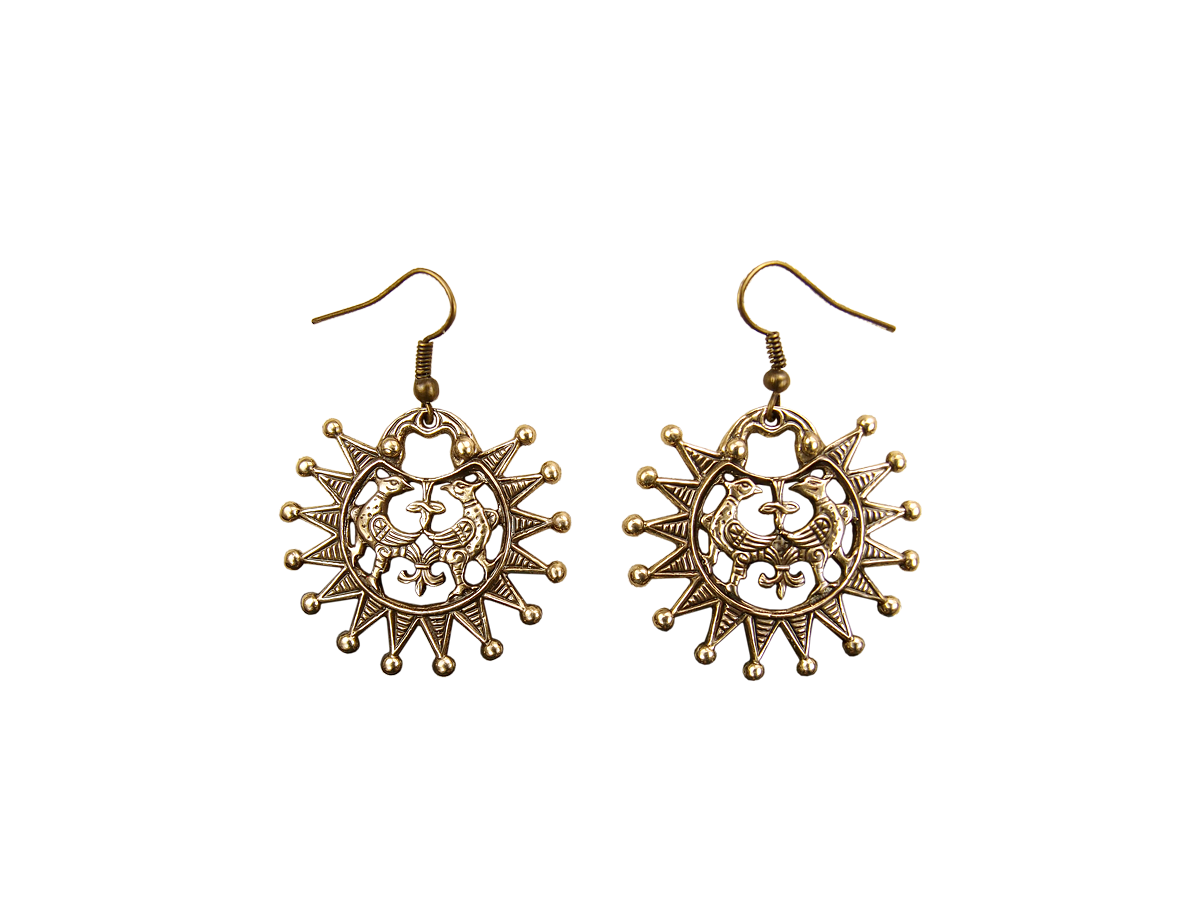 Earrings slotted "Terekhovskie birds"