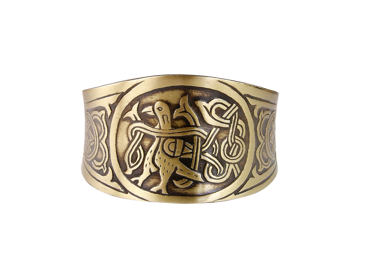 Concave bracelet "Bird with intertwined tail"