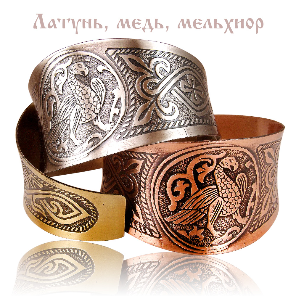 Concave bracelet "Suzdal bird"