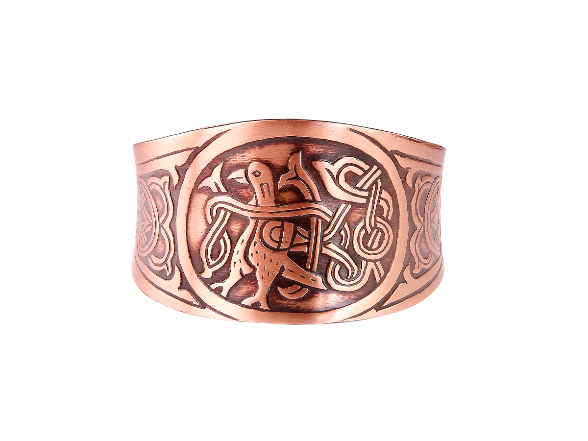 Concave bracelet "Bird with intertwined tail"