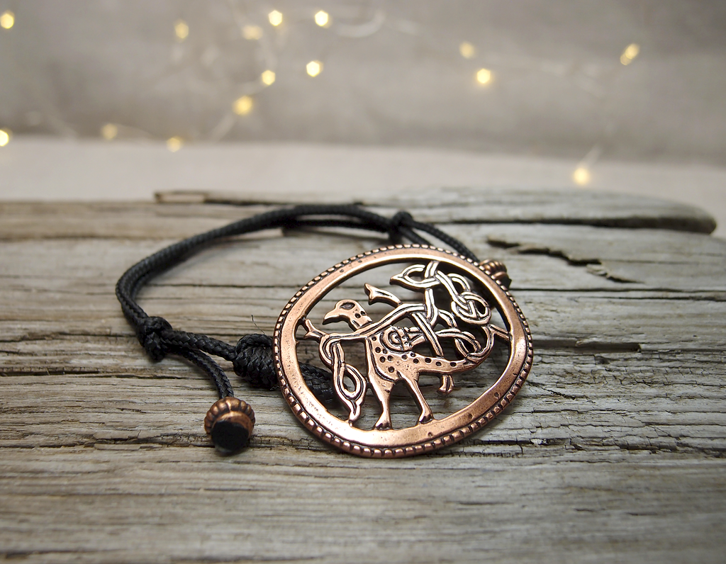 Cord bracelet "Bird with intertwined tail"