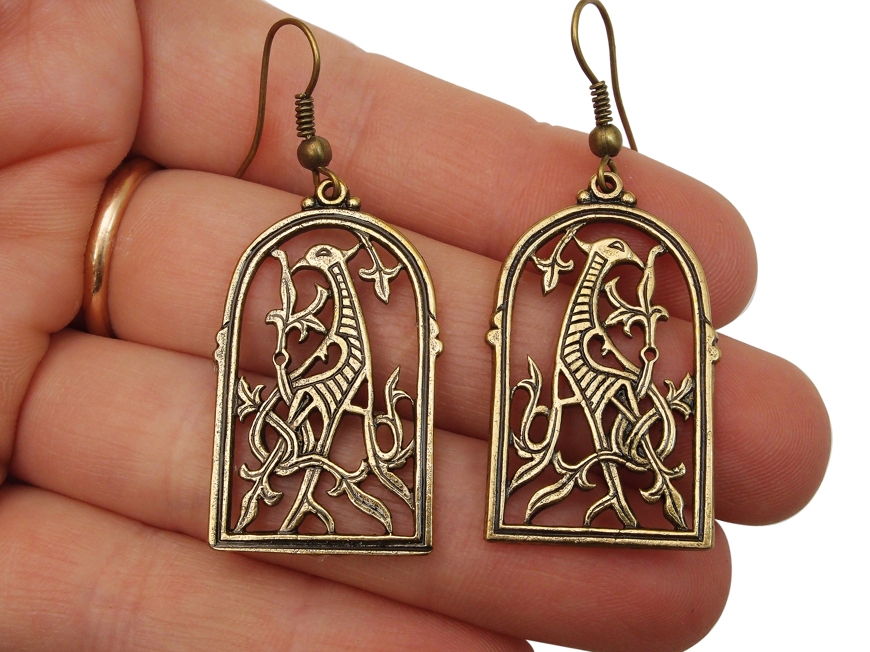 Earrings slotted "Kiev bird"