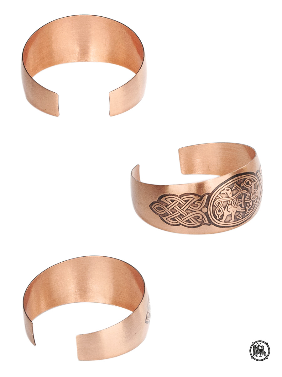 Bracelet "Peaceful bird with intertwined tail"