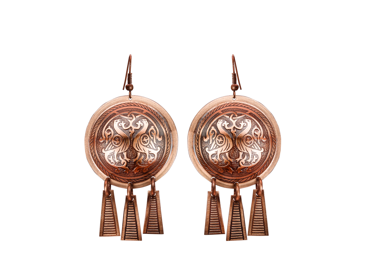 Noisy earrings "Suzdal pigeons"