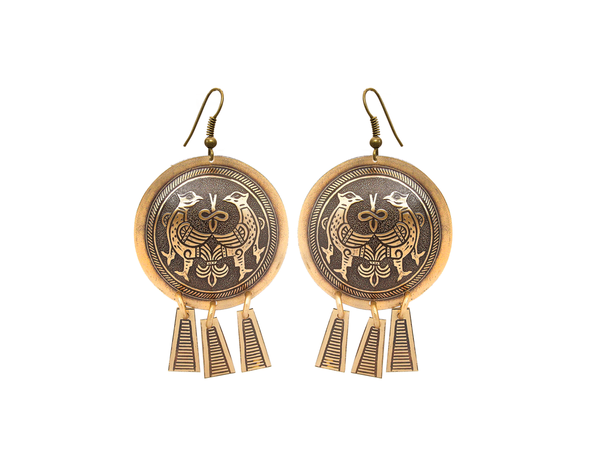 Noisy earrings "Terekhovskie birds"