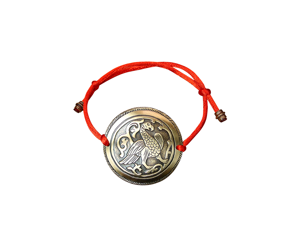 Bracelet-lace "Suzdal bird". Embossing