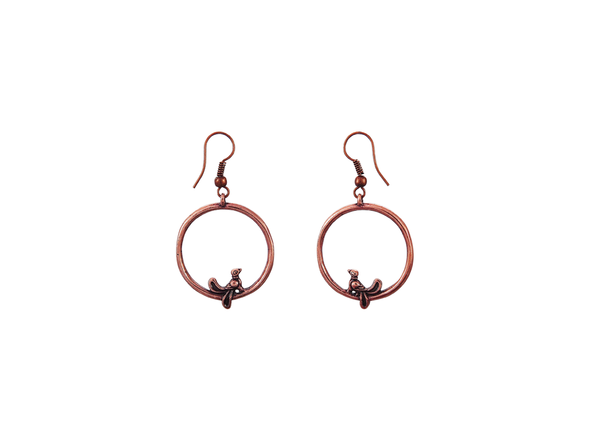 Earrings "Birds in a ring"