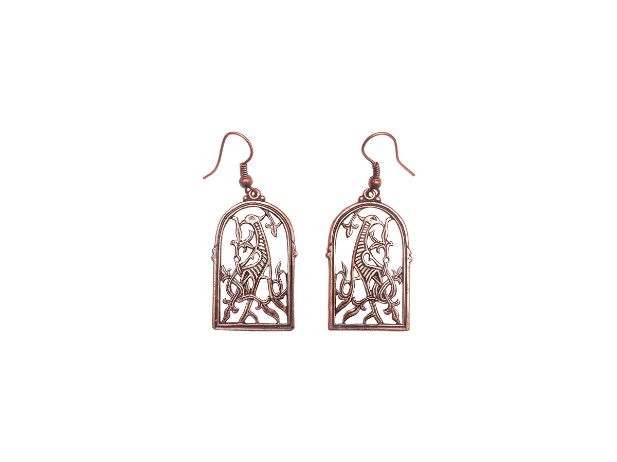 Earrings slotted "Kiev bird"