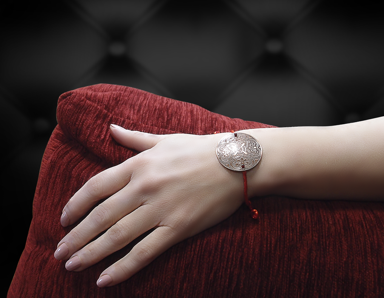 Bracelet-lace "Prosperity". Embossing