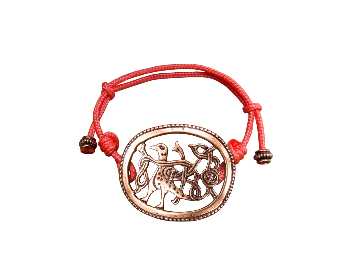Cord bracelet "Bird with intertwined tail"