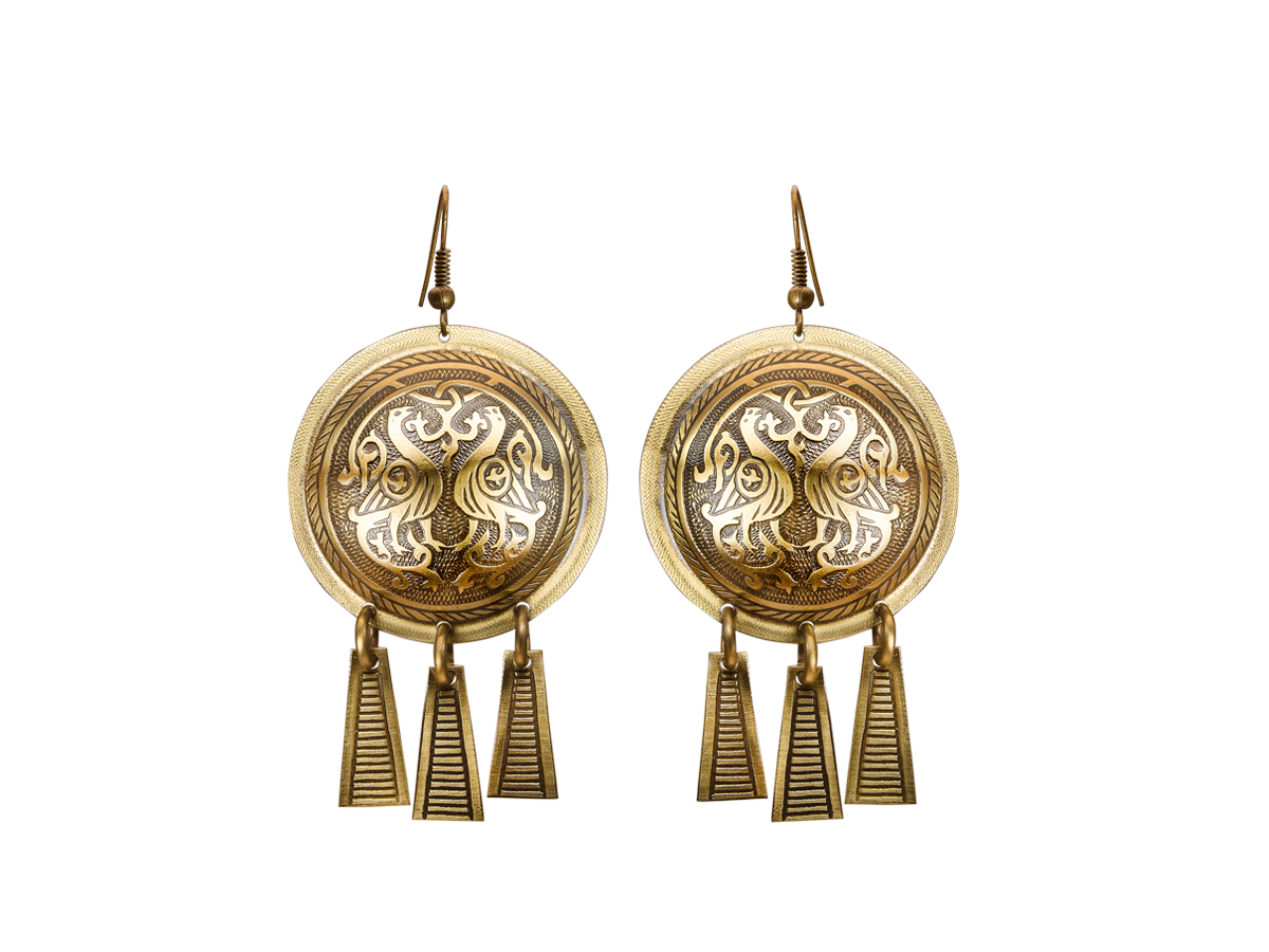 Noisy earrings "Suzdal pigeons"