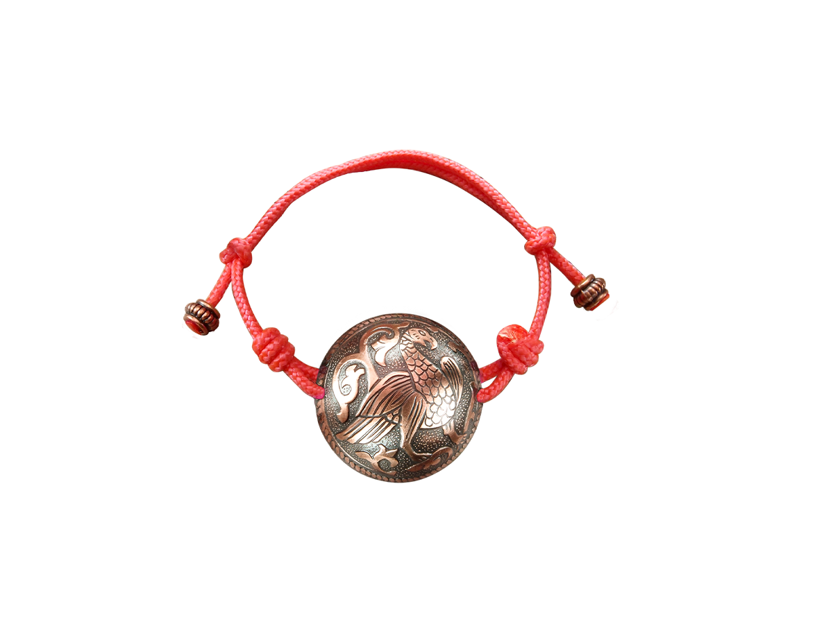 Spherical bracelet-cord "Suzdal bird"