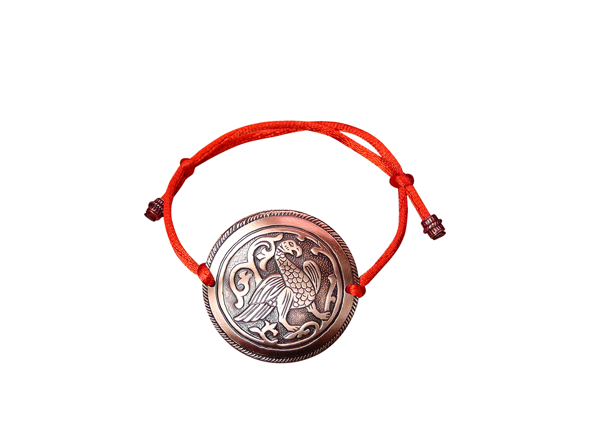 Bracelet-lace "Suzdal bird". Embossing