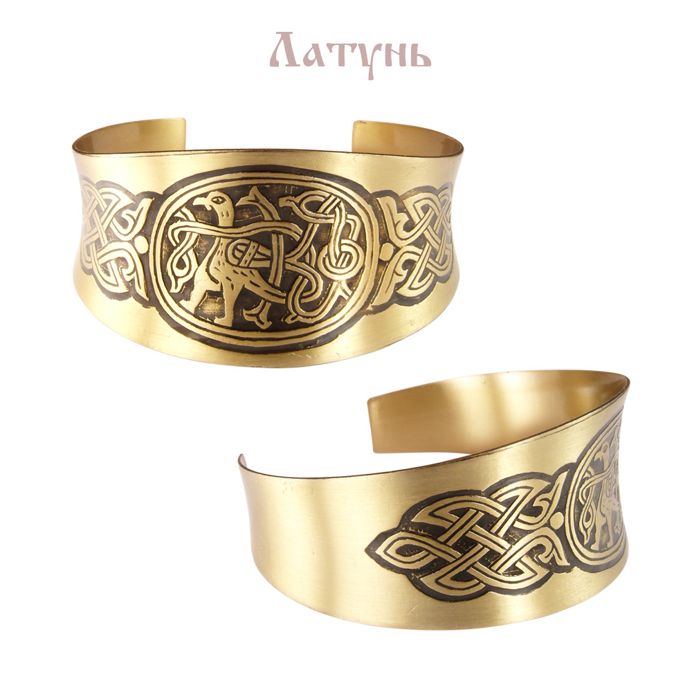 Concave bracelet "Peaceful bird with intertwined tail"