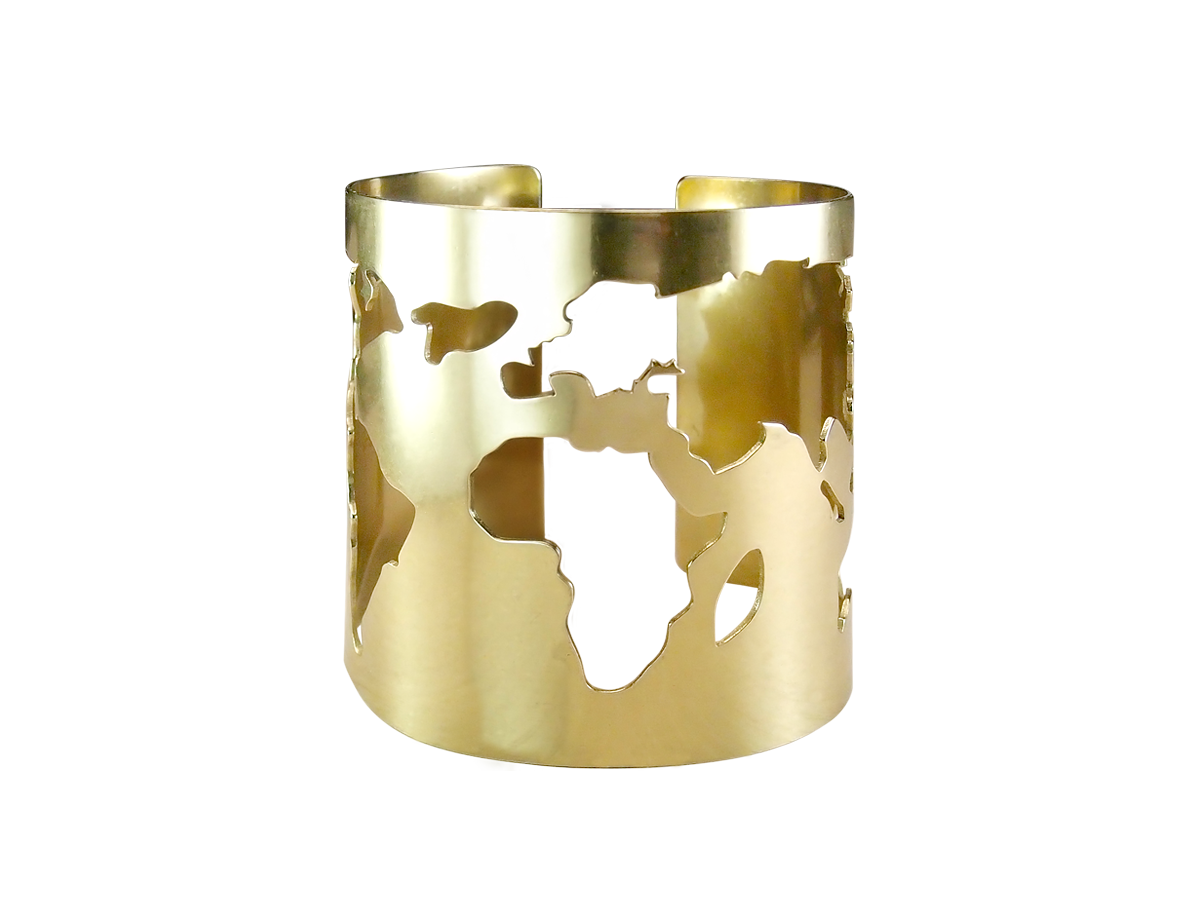 Bracelet slotted "Map of the world". Width 60 mm