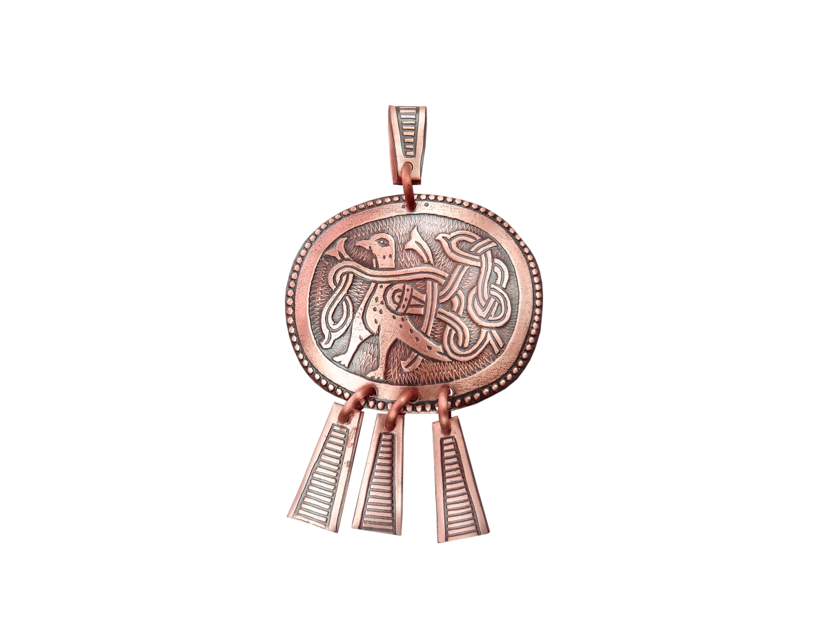 Pendant noisy "Bird with intertwined tail"