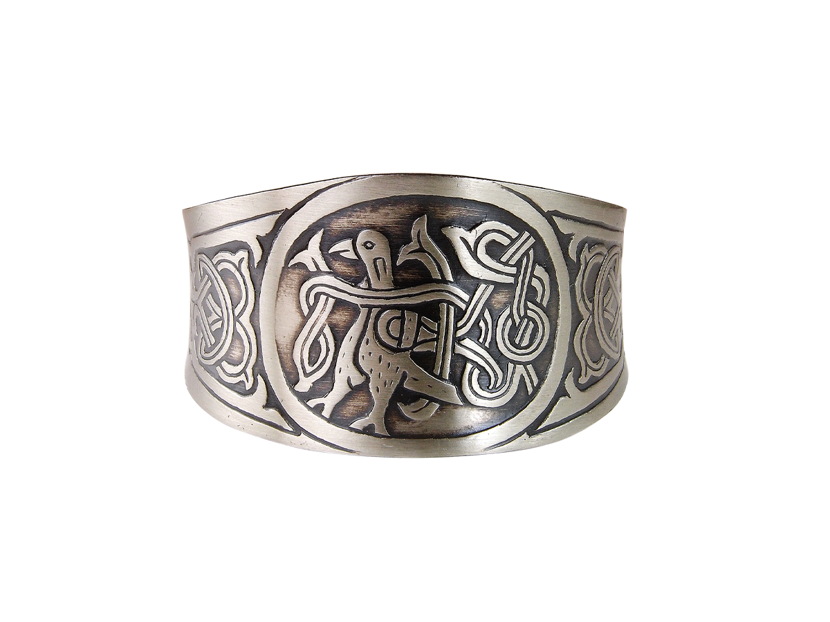 Concave bracelet "Bird with intertwined tail"