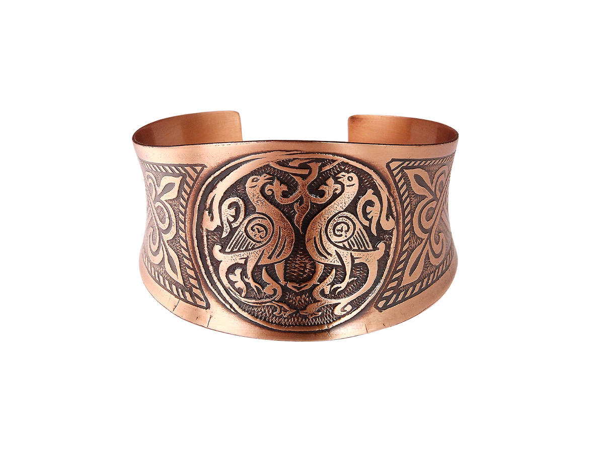 Concave bracelet "Suzdal pigeons"