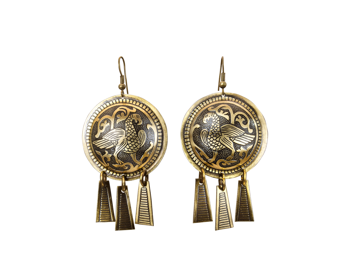 Noisy earrings "Suzdal bird"