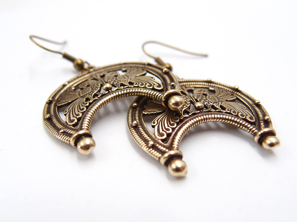Earrings-moon "Firebird"