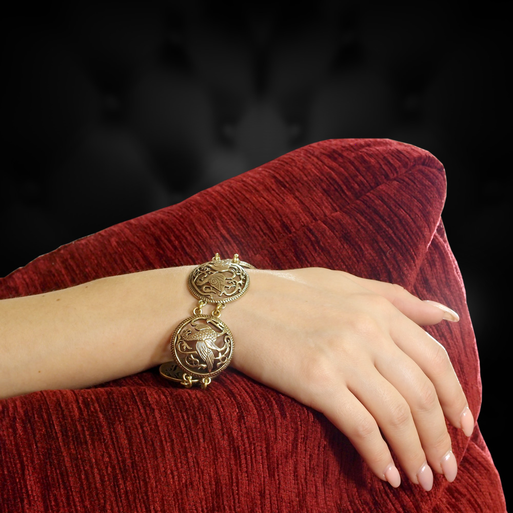 Slotted bracelet "Suzdal animals and birds"