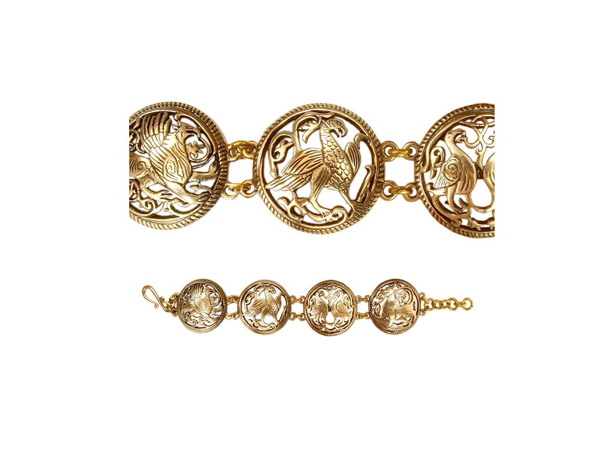 Slotted bracelet "Suzdal animals and birds"