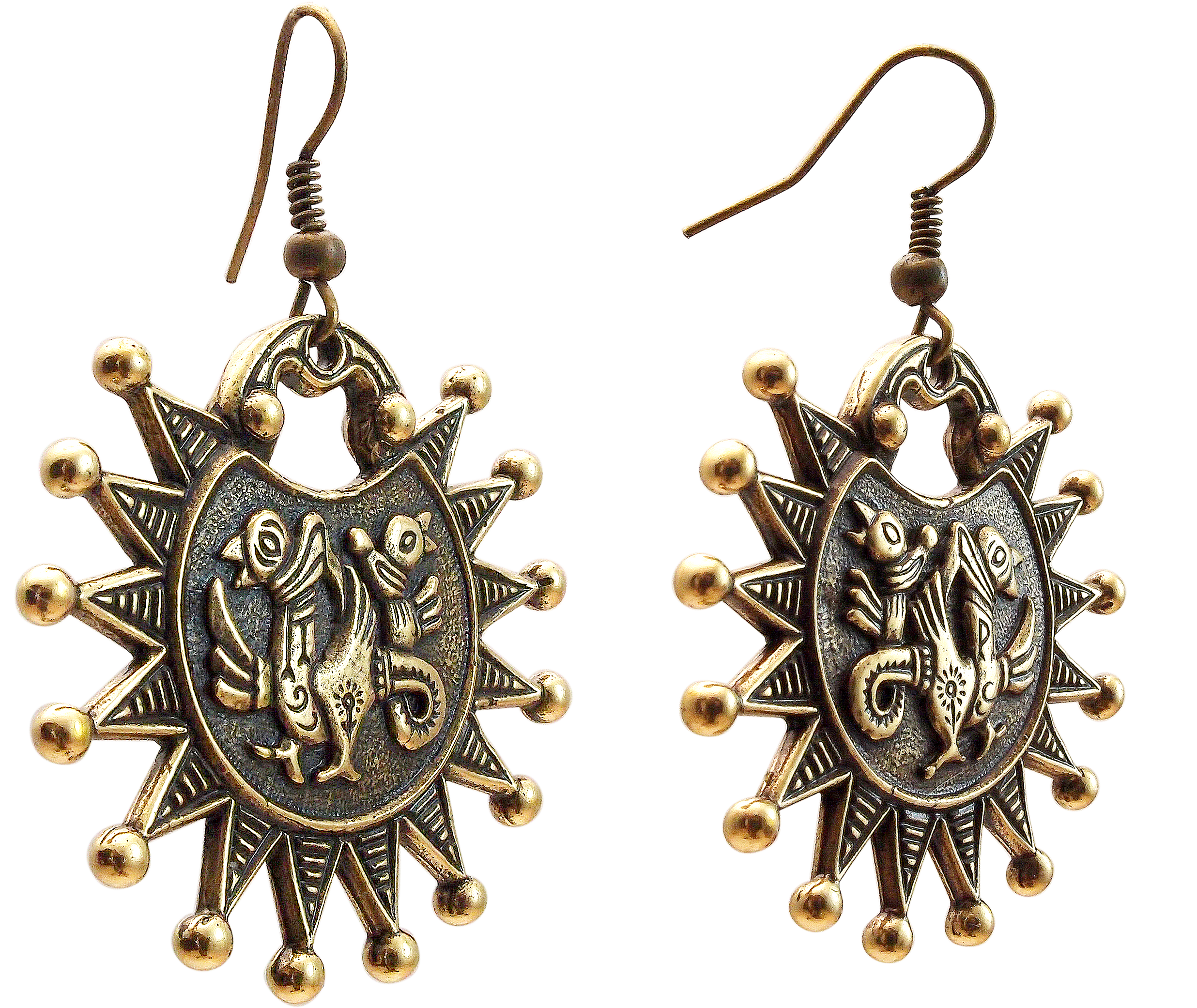 Earrings "Two-headed griffins"