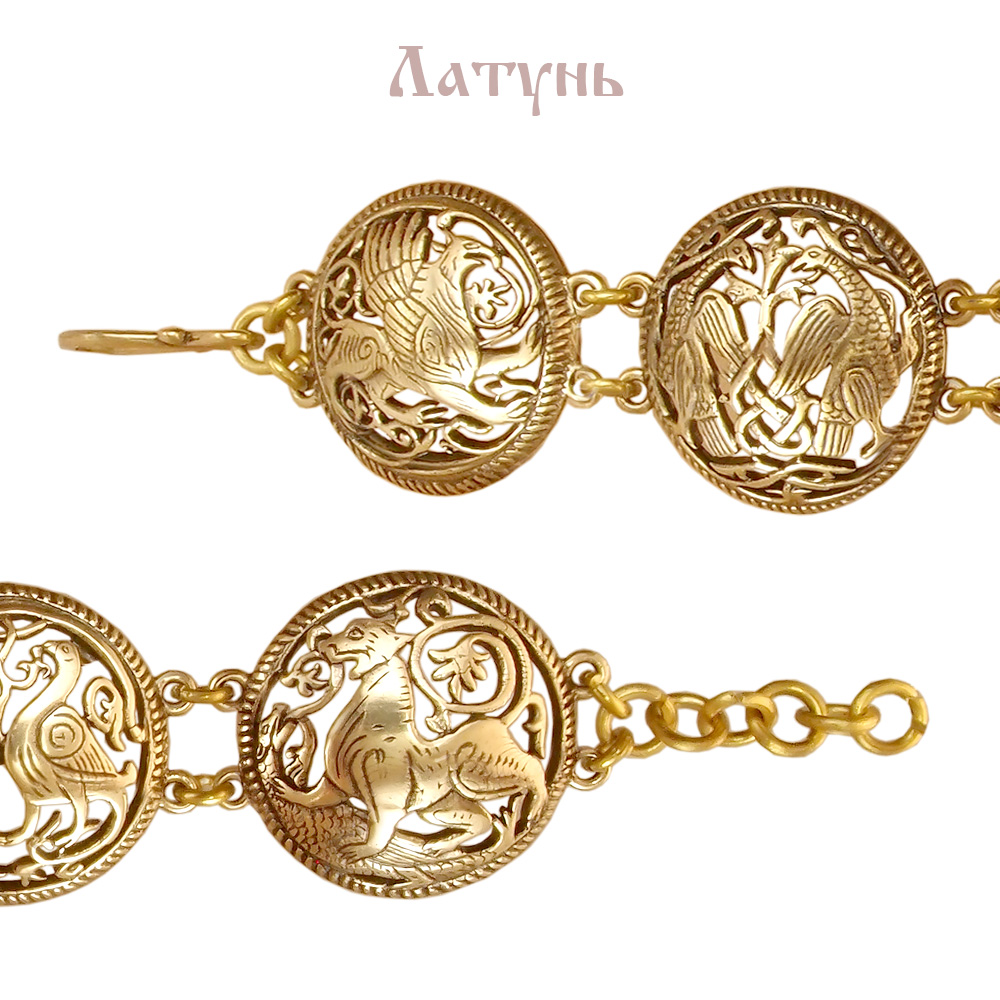 Slotted bracelet "Suzdal animals and birds"